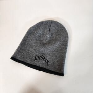 PORT & COMPANY JIM BEAM Embroidered Grey Gray Black Knitted Beanie Unisex OS